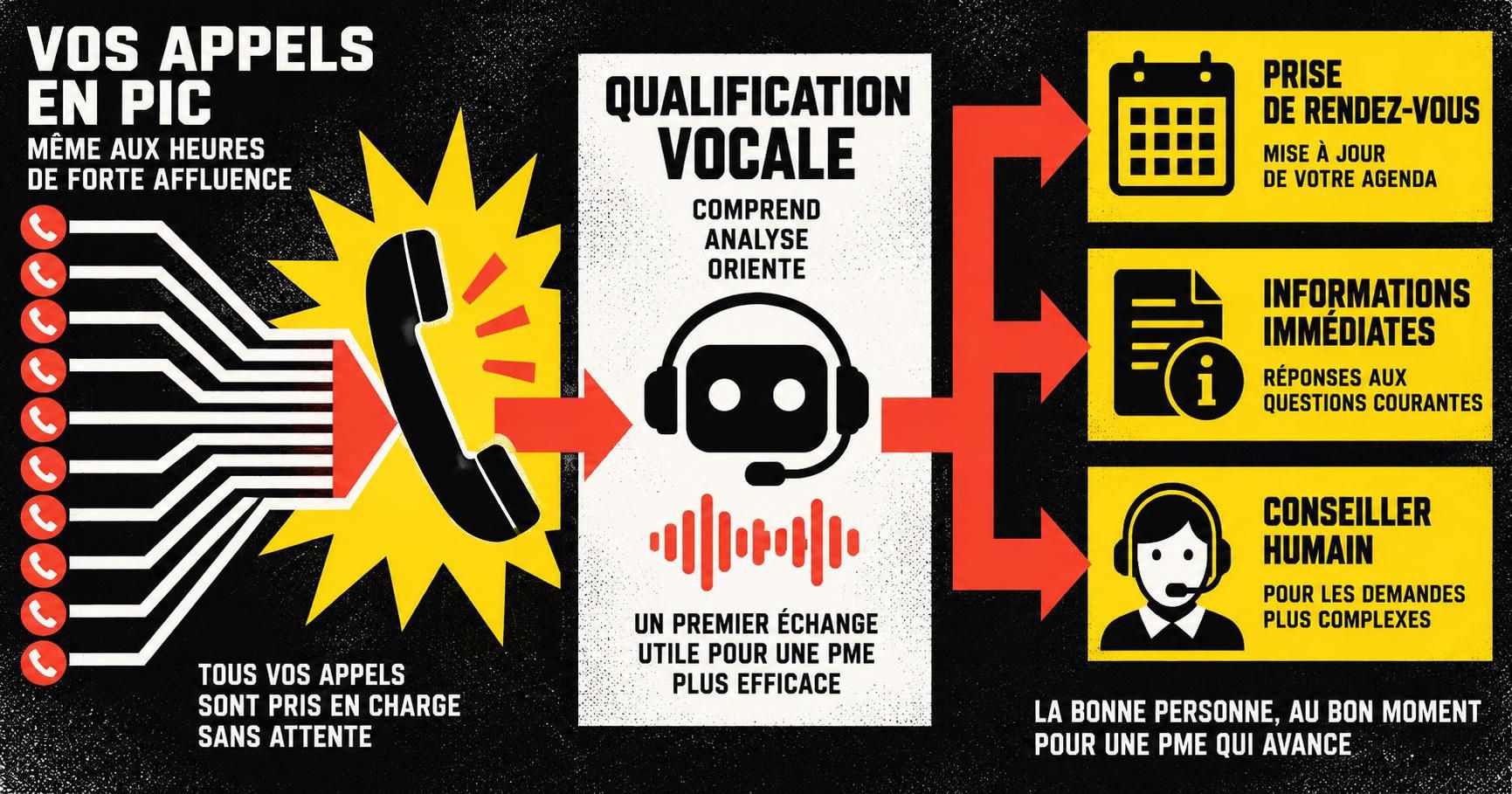 découvrez comment un callbot entrant absorbe les pics d’appels, répond rapidement aux demandes et évite les débordements pour une expérience client fluide.